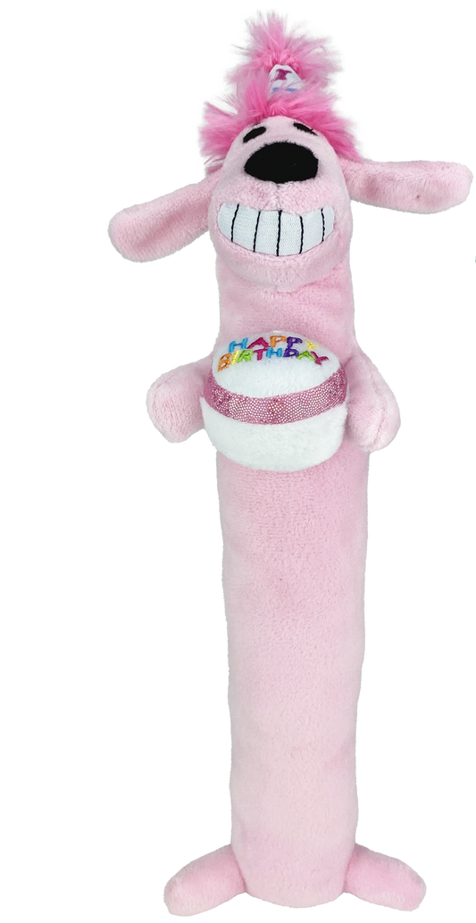 Multipet Birthday Loofa Dog Toy Medium - 12'(Pink)