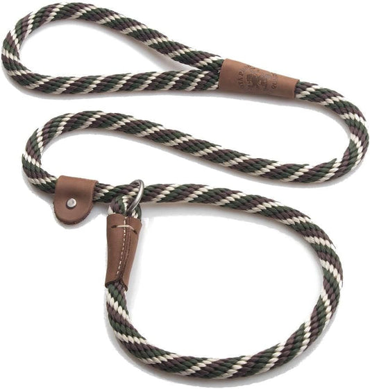 Mendota Pet Slip Leash - Dog Lead and Collar Combo - Made in The USA - Woodlands, 1/2 in x 4 ft - for Large Breeds