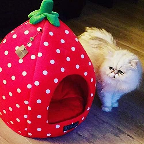 Nandog Strawberry House Dog & Cat Bed - 18"