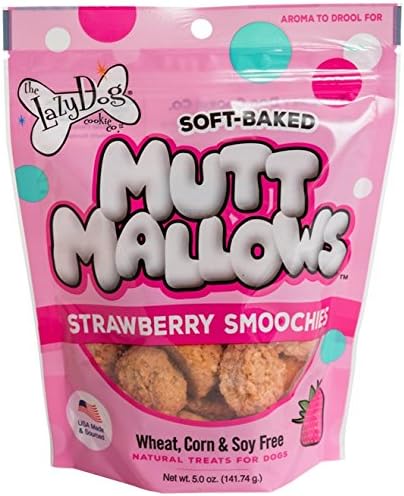 The Lazy Dog Cookie Co. Mutt Mallows Strawberry Smoochies, 5 oz.