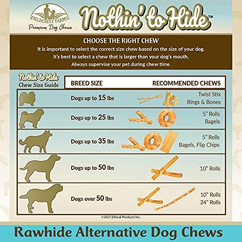 Fieldcrest Farms Nothin' To Hide Rings & Bones Dog Chews Chicken Flavor -12pk