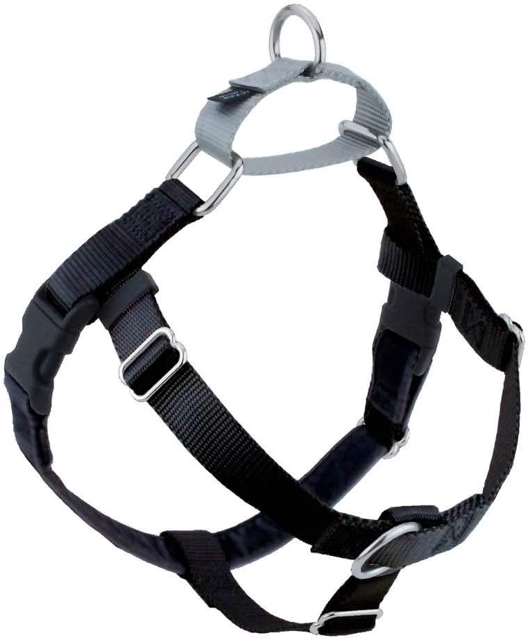 2 Hounds Design Freedom No Pull Dog Harness, Adjustable Gentle Comfortable Control for Easy Dog Walking, for Small Medium and Large Dogs, Made in USA, Harness ONLY (Black, Medium)