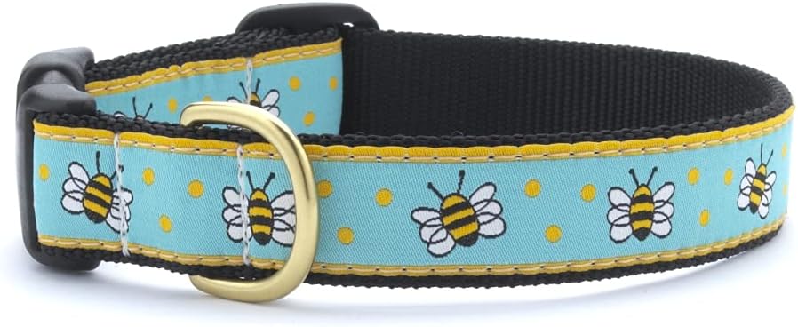 Up Country Bee Dog Collar - (Medium) Wide 1 Inch