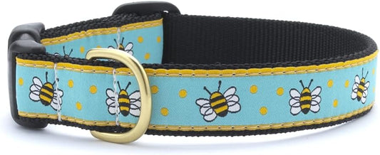 Up Country Bee Dog Collar - (Medium) Wide 1 Inch