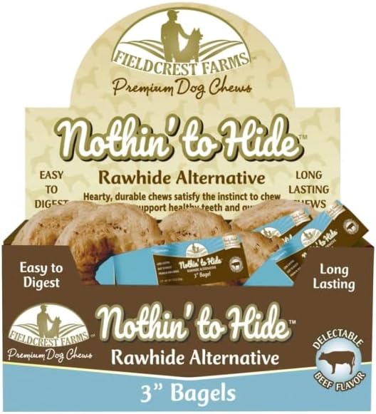 Fieldcrest Farms Nothing to Hide Nothin to Hide Rawhide Alternative Bagel Dog Treats (24 Count)