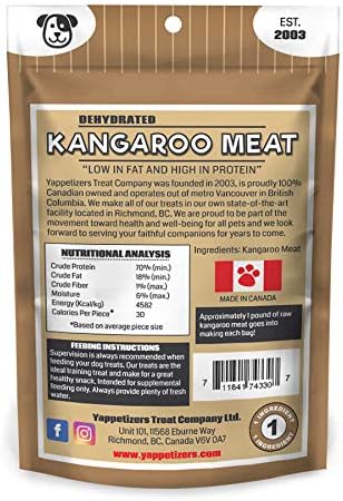 Yappetizers Treat Company kangaroo meat Dehydrated Dog Treat - 3oz