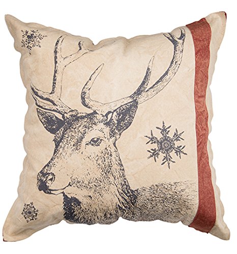 Primitives by Kathy Holiday Snowflake Deer Throw Pillow