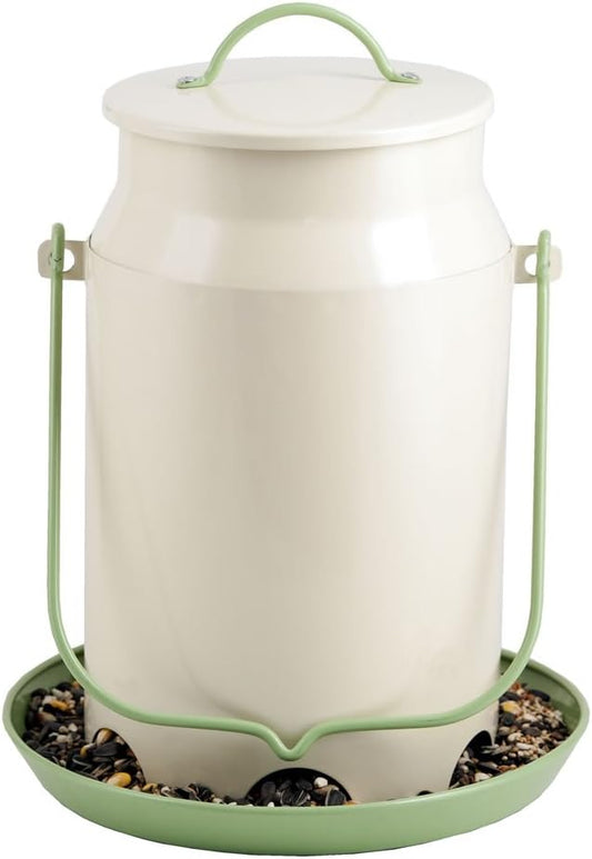 Perky Pet Hopper Milk Pail Wild Bird Feeder - Pale White