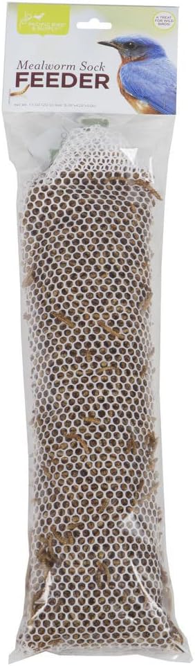 Pacific Bird & Supply CO Filled Mealworm Sock Feeder - White/Green