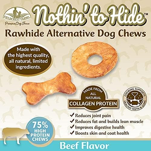 Fieldcrest Farms Nothin' to Hide 7" Wishbone Beef Flavor Ultra Premium Dog Chews - 14.1 oz (Count of 2)