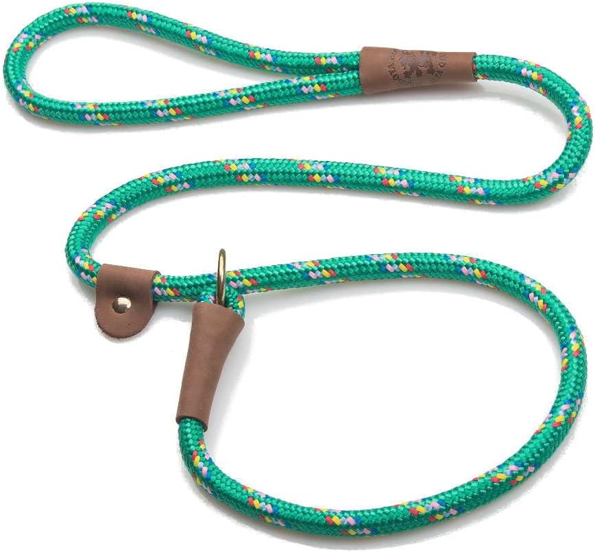 Mendota Pet Slip Leash - Dog Lead and Collar Combo - Made in The USA - Kelly Confetti, 1/2 in x 6 ft - for Large Breeds
