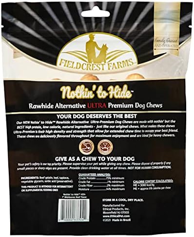 Fieldcrest Farms Nothin' to Hide 7" Wishbone Beef Flavor Ultra Premium Dog Chews - 14.1 oz (Count of 2)