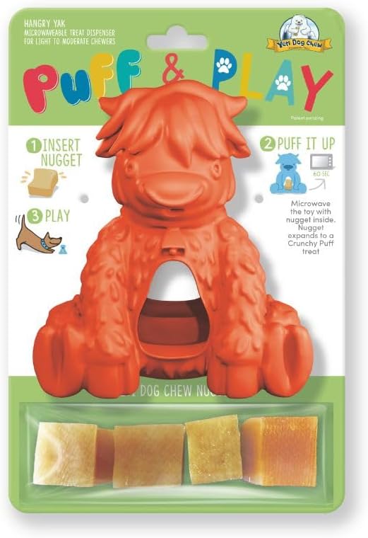 Yeti Dog Chew Puff / Play Hangry Yeti Play Dog Toy - Yak Orange