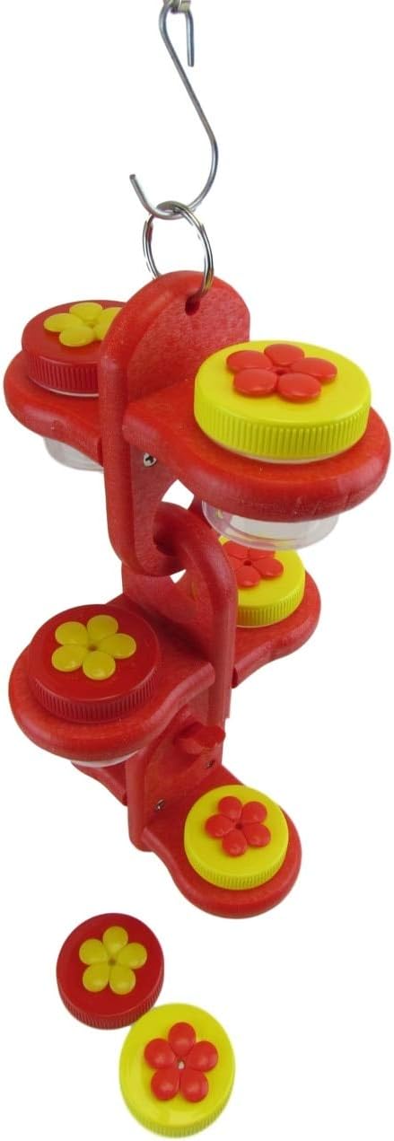 Nectar DOTS Link DOTS 3 Piece Set Hanging Hummingbird Feeders - 12 Ounce(Yellow and Red DOTS)