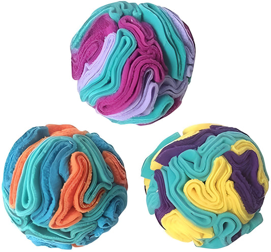 FOUFIT Hide n Seek Snuffle Balls Nosework Toy for Dogs, Blue/Orange,  Large 6"