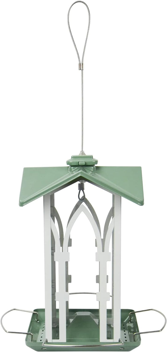 Nature's Way Bird Products Country Cottage Gazebo Bird Feeder - White/Green (1.56 Quart)