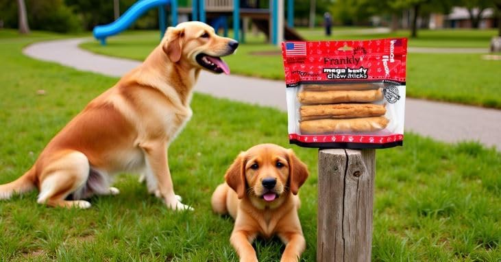 Frankly Mega Beefy 7-inch Bacon Rawhide Dog Chew - 4ct