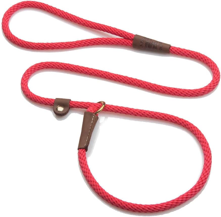 Mendota Pet Slip Leash - Dog Lead and Collar Combo Small/Medium - Red