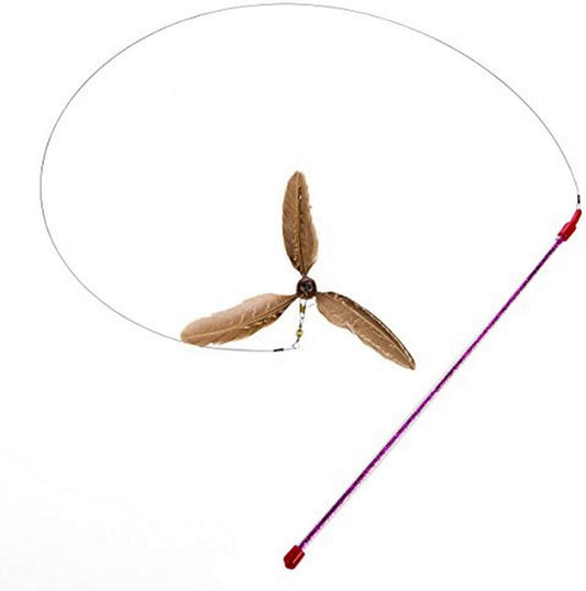 GoCat Da Purr-Peller Cat Toy, A Feather Propeller That Spins as it is Guided Through The Air, All Breed Sizes