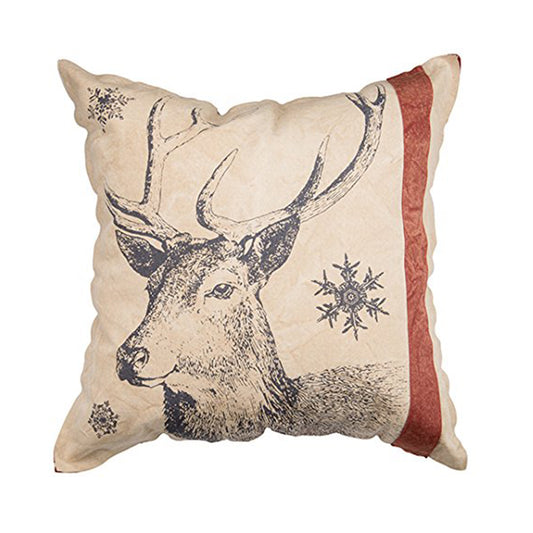 Primitives by Kathy Holiday Snowflake Deer Throw Pillow