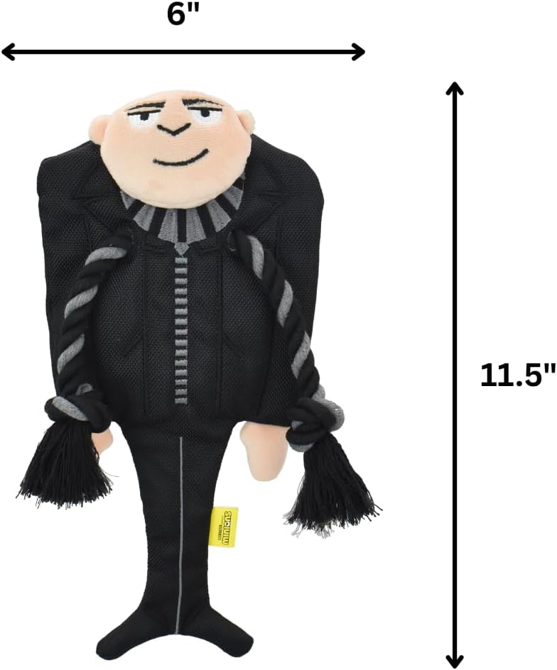 Multipet Minions Gru with Rope  Scarf Dog Toy - 11.5"