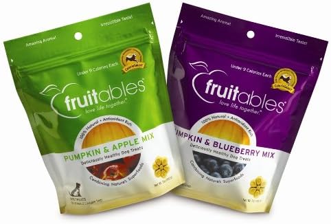 Fruitables Pumpkin & Apple/Pumpkin & Blueberry Crunchy Baked Dog Treats - (7 oz) 2 Pack Combo