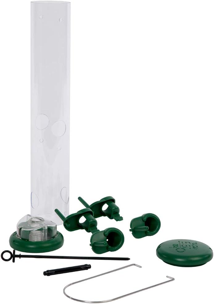 Jacobi Jayne 4 Port Green Ring Pull Pro Nyjer Tube Bird Feeder