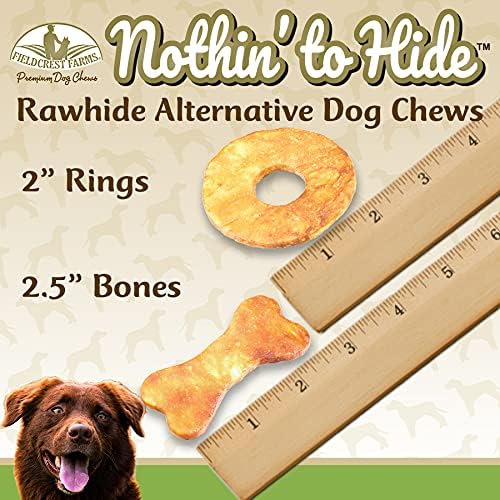 Fieldcrest Farms Nothin' To Hide Rings & Bones Dog Chews Chicken Flavor -12pk