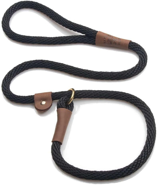 Mendota Pet Slip Leash - Dog Lead and Collar Combo - Made in The USA - Black, 1/2 in x 6 ft - for Large Breeds