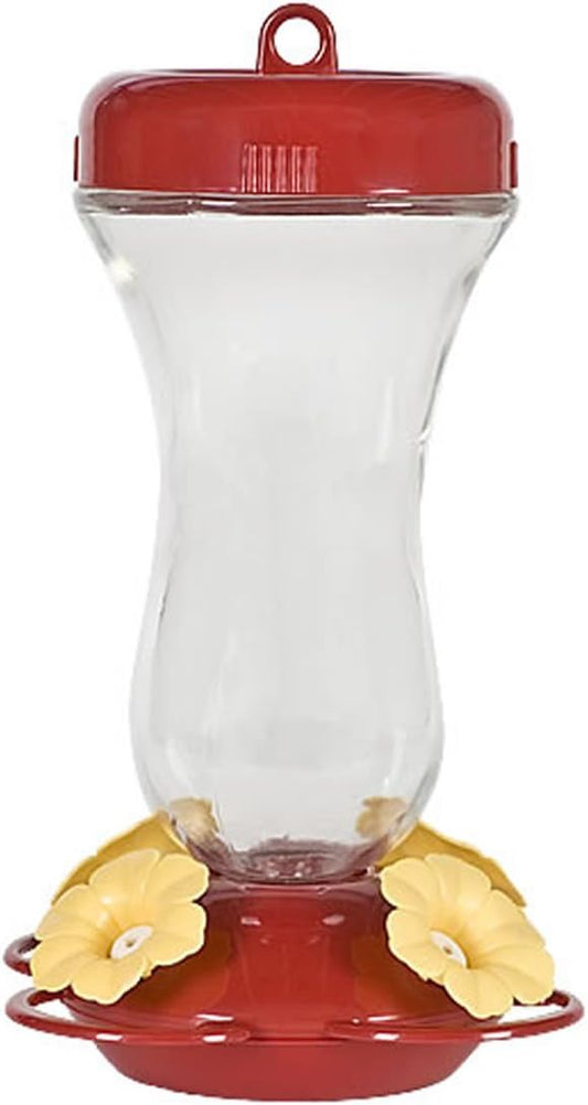 Perky-Pet Top Fill Glass Hummingbird Feeder - Red (16 Ounce)