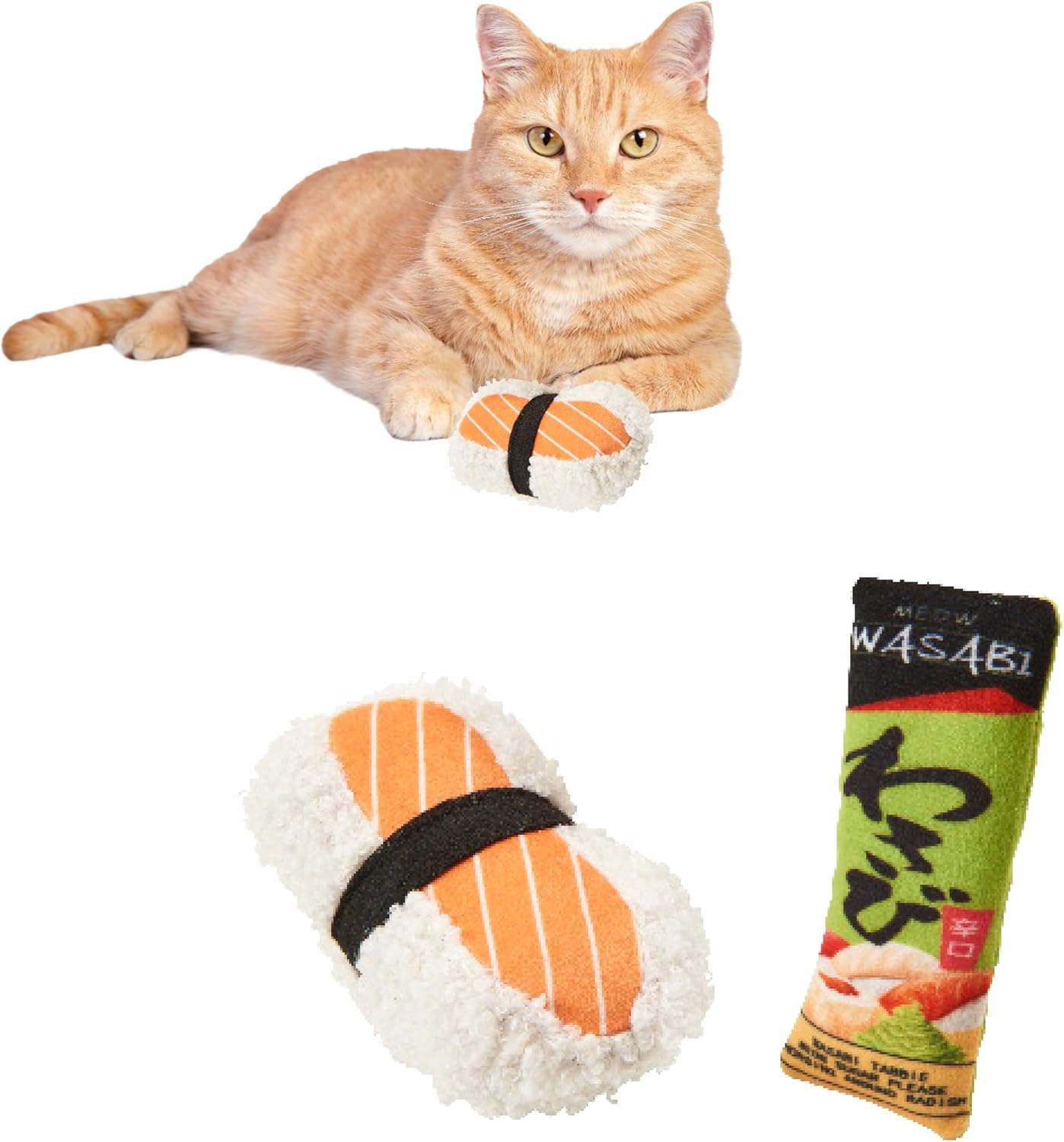 Spot Sushi Take-out Plush Catnip & Silverine Blend Cat Toy - 2 Pack Assorted Colors