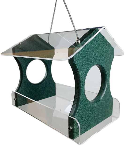 JCs Wildlife Recycled Poly Lumber Hanging Bird Feeder - Green