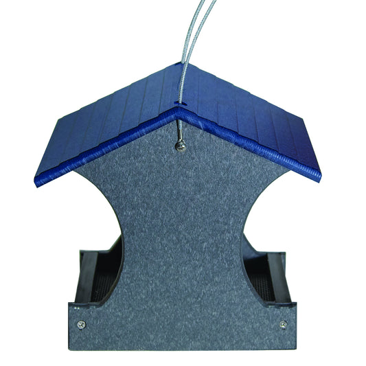 AMERICAS FAVORITE Blue & Gray Small Hopper Brid Feeder - 7.56" X 9.96" X 8.04"