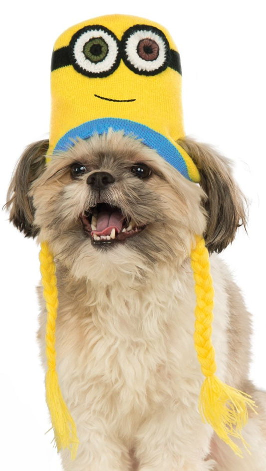 Minion Bob Knit Dog Headpiece, Small/Medium