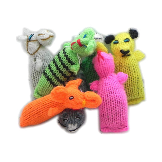 Barn Yarn Hand Knit Wool Cat Toy with Catnip 6 Pack