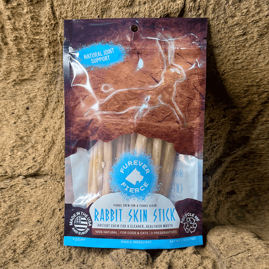 FUREVER FIERCE Rabbit Skin Stick Dog Treats 4ct Bag