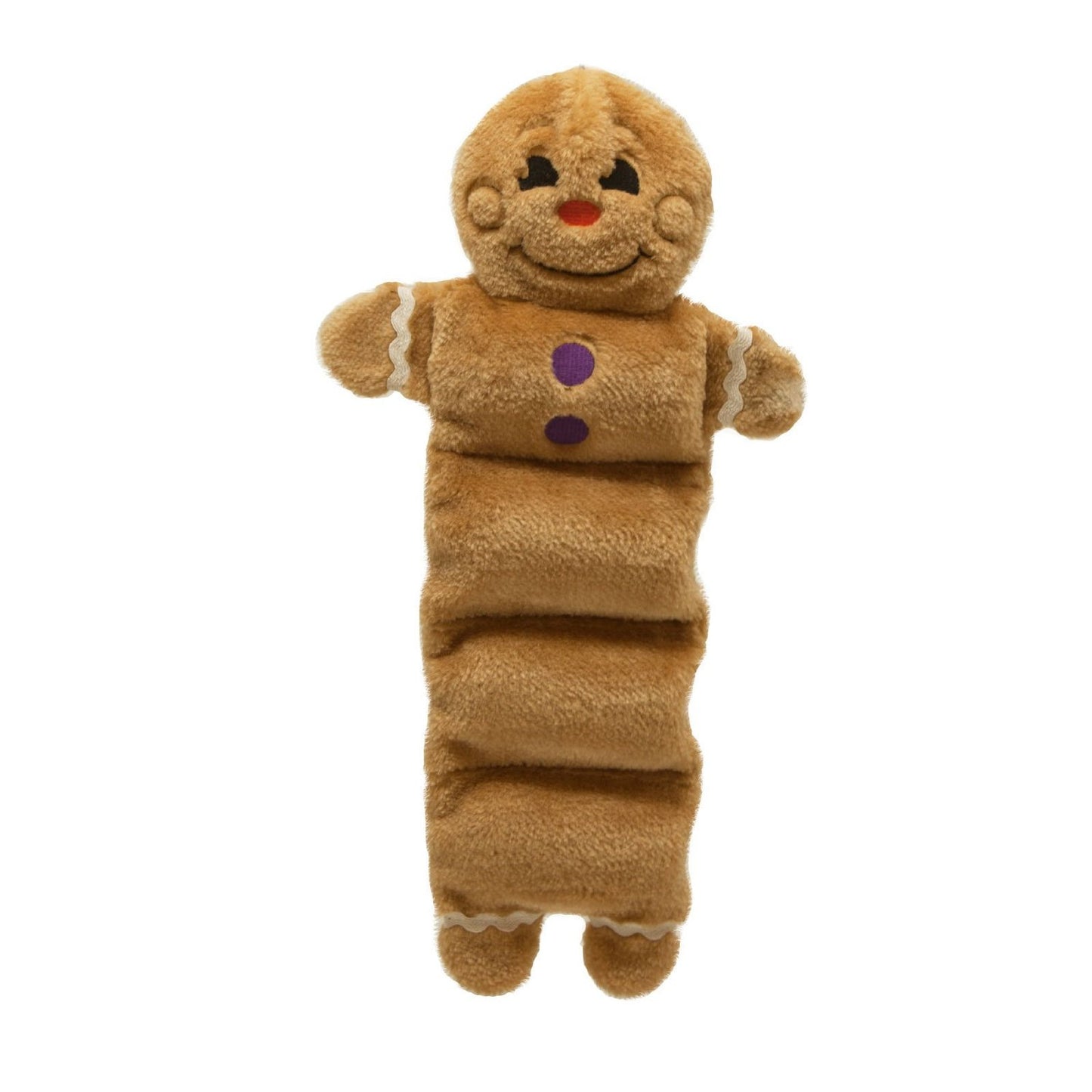 Outward Hound Kyjen  2780 Invincibles Gingerbread Man 5-Squeaker Dog Durable Dog Toys, Large, Brown