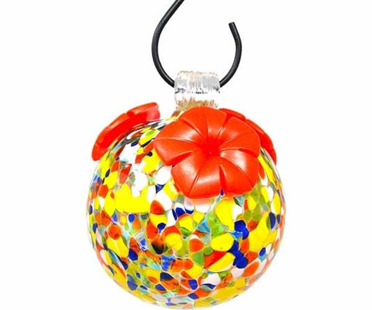 Gift Essentials 4" Multicolor Glass Hanging Hummingbird Feeders - 8 Ounce