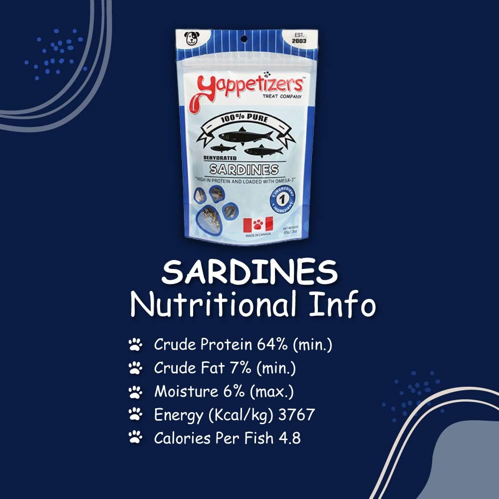 Yappetizers Treat Company Sardines Dehydrated Dog Treat - 3oz