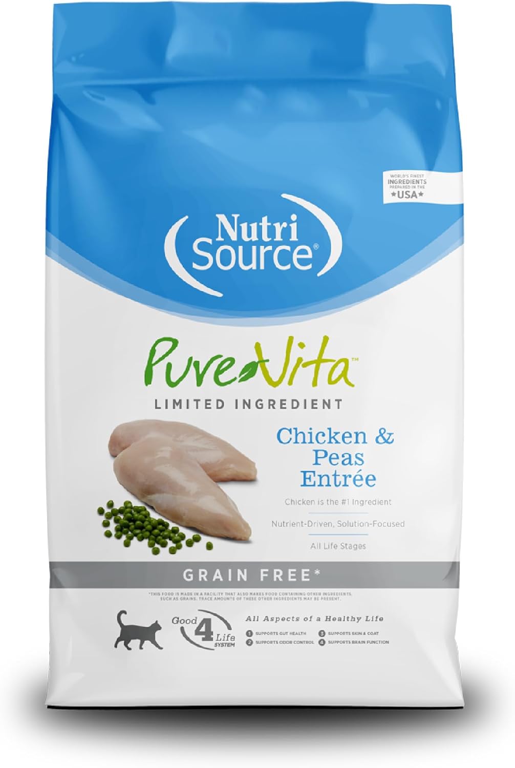 NutriSource PureVita Grain-Free Chicken and Peas Dry Cat Food - 6.6 lbs