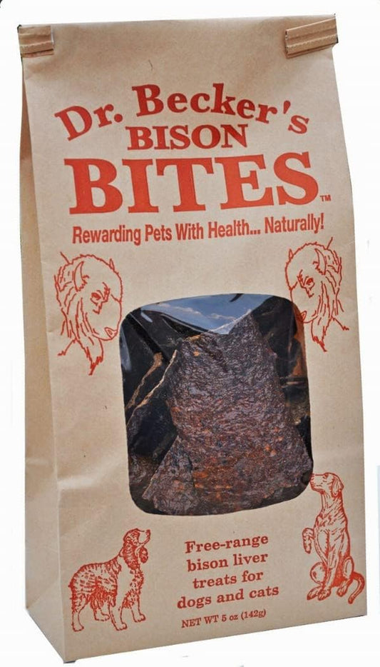 Dr. Becker's Bites BISON Treats For Dogs, 3 Pack in Crush Resistant Box