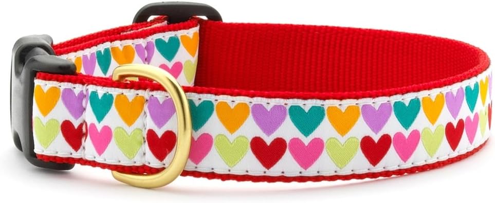 Up Country Pop Hearts Dog Collar M (12-18”); Wide 1”