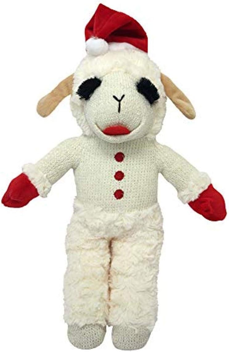 Multipet Standing Holiday Lamb Chop with Santa Hat (Small (8"))