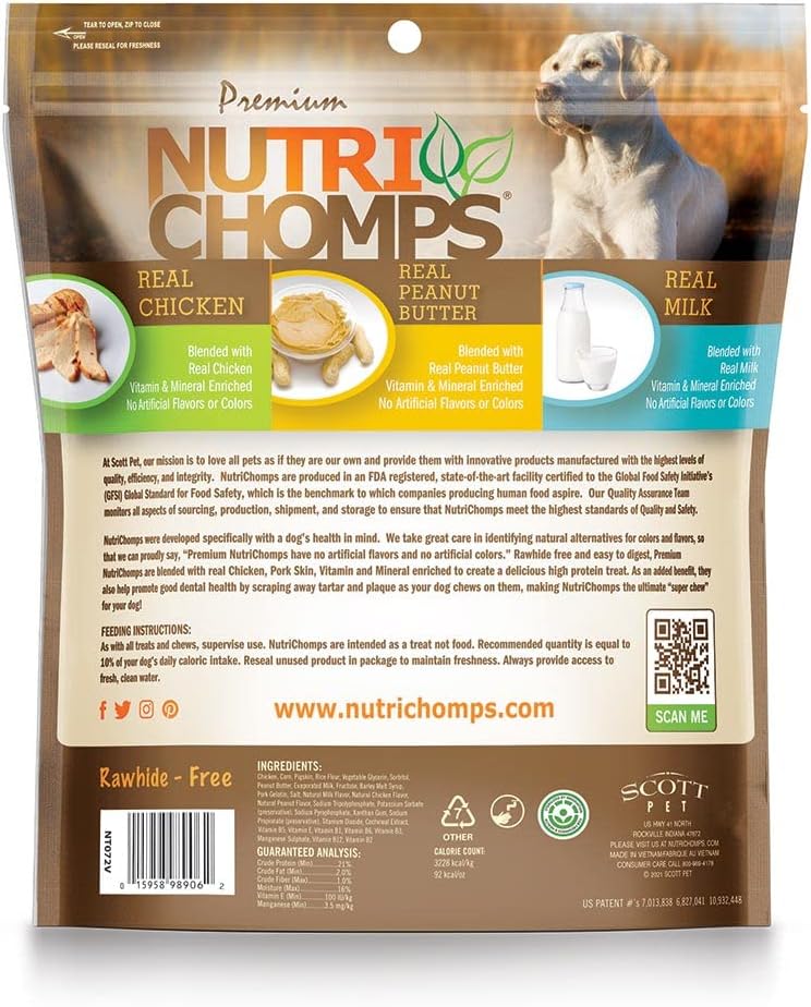 Nutri Chomps Wrapped Twist Dog Treat Assorted Flavors- 12 count
