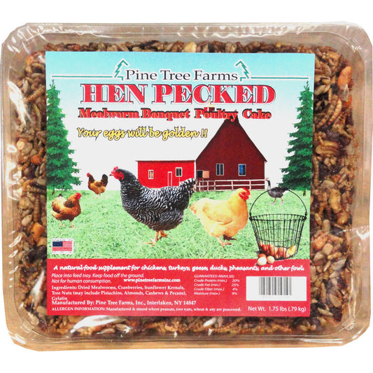 Pine Tree Farms Hen Pecked Mealworm Poultry Cake 1.75 lb