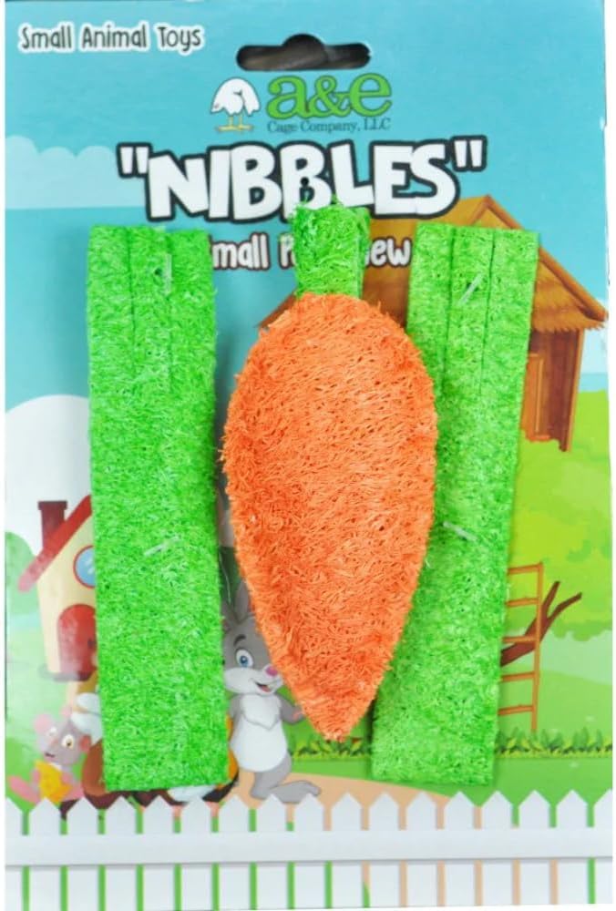AE Cage Company Nibbles Carrot and Celery Loofah Chew Toys - 3 count