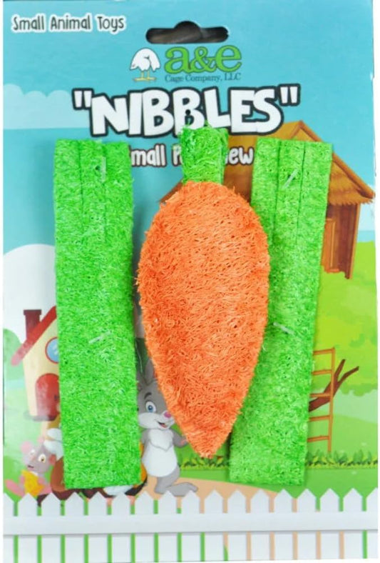 AE Cage Company Nibbles Carrot and Celery Loofah Chew Toys - 3 count