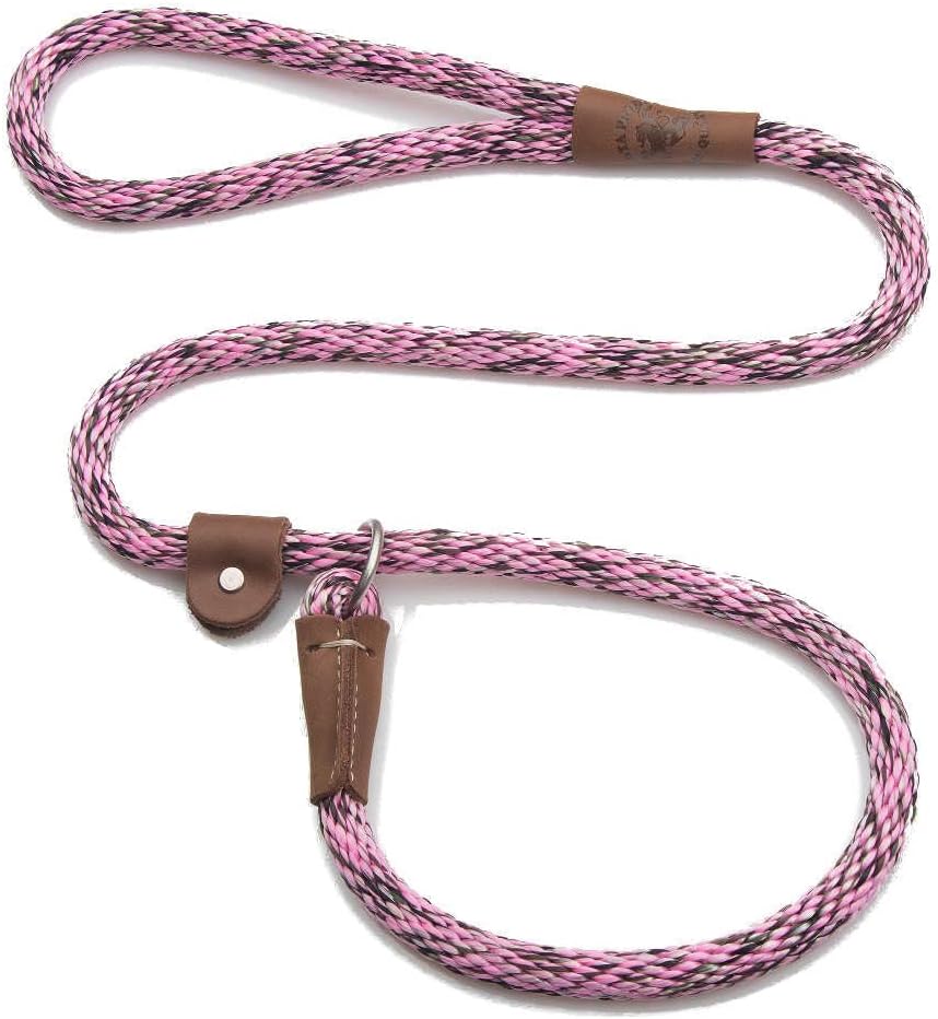 Mendota Pet Slip Leash - Dog Lead and Collar Combo - Made in The USA - Pink Camo, 1/2 in x 6 ft - for Large Breeds