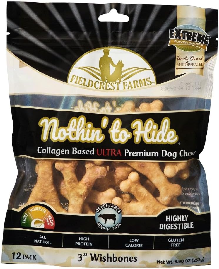 Fieldcrest Farms Nothin' To Hide Ultra Wishbone 3" Chicken (Pack of 12)