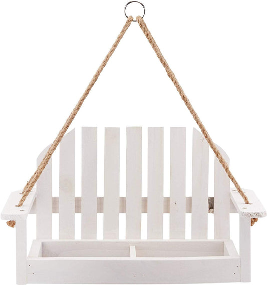 Woodlink Rustic Farmhouse Platform Swing Bird Feeder - White